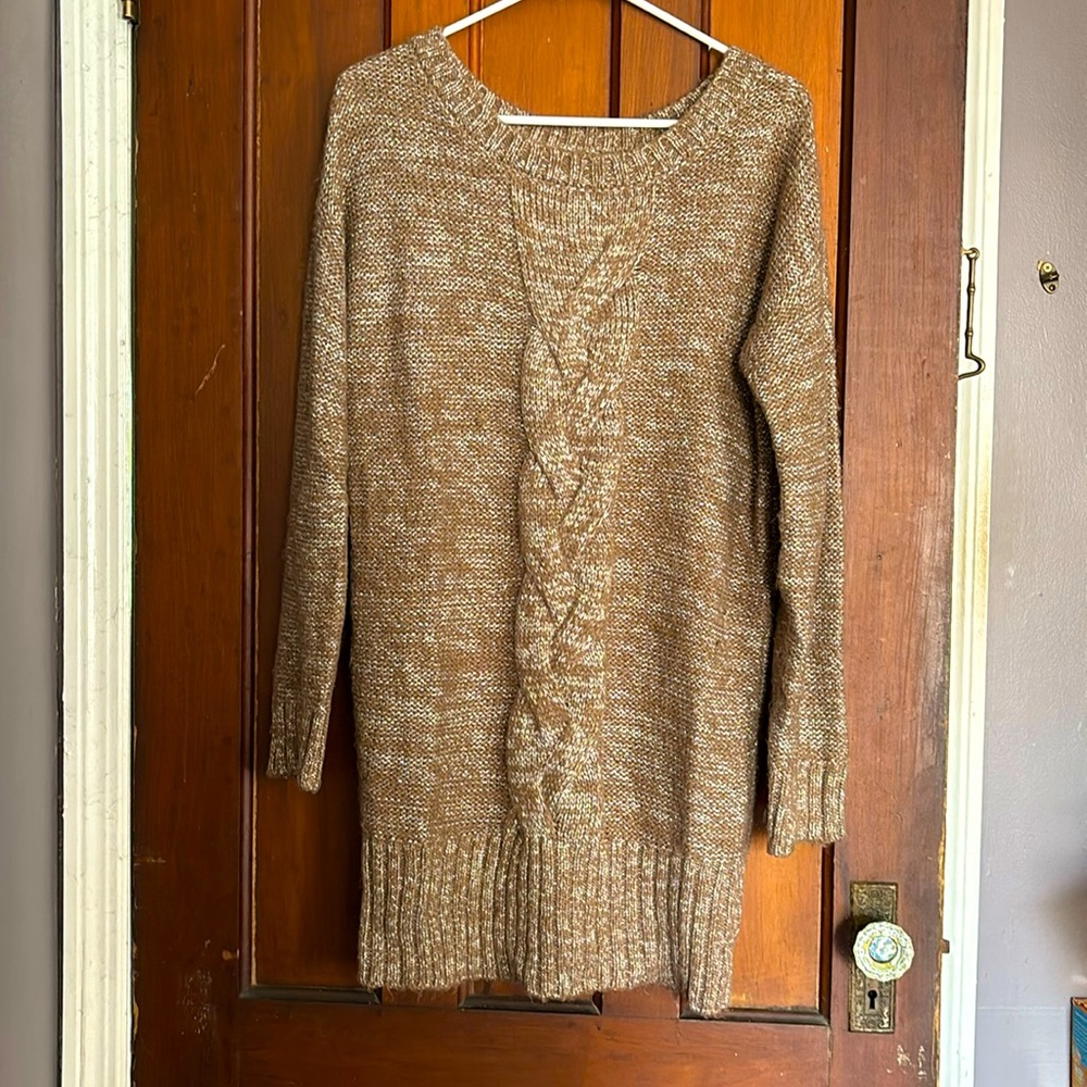 Kimchi Blue Brown & Tinsel Oversized Sweater